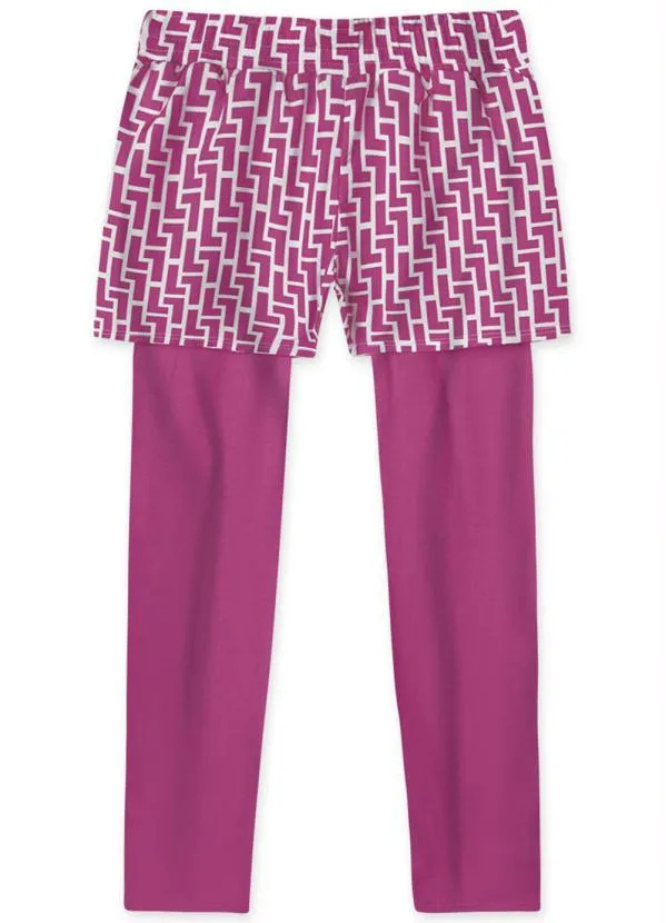 Lilica Ripilica - Calça Legging com Short Infantil MeninaRosa 2