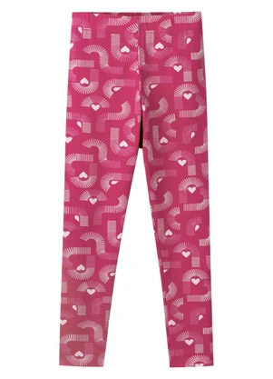 Malwee Kids - Calça Legging Corações Geométricos Rosa Escuro - MALWEE KIDS