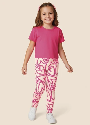 Malwee Kids - Calça Legging Corações Off White - MALWEE KIDS