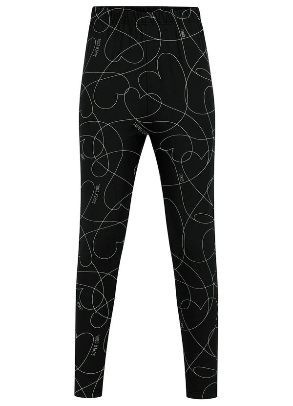 Malwee Kids - Calça Legging Corações Preto 1