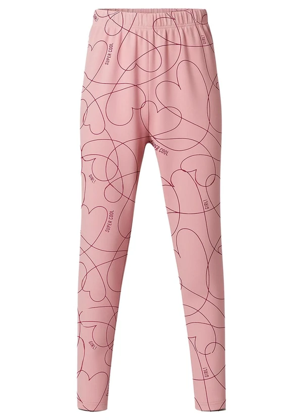 Malwee Kids - Calça Legging Corações Rosa Claro 1