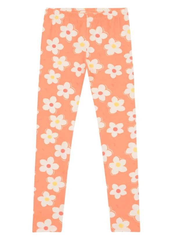 Brandili - Calça Legging de Cerejas em Cotton Laranja