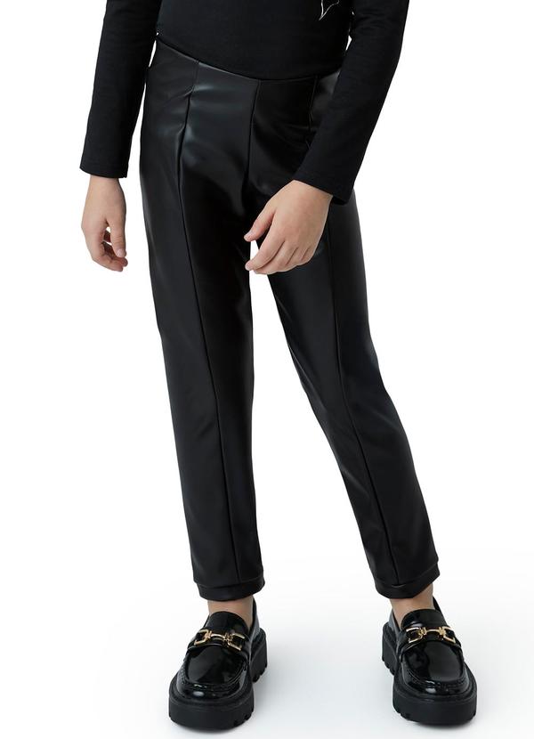 Carinhoso - Calça Legging em Corino Menina Preto
