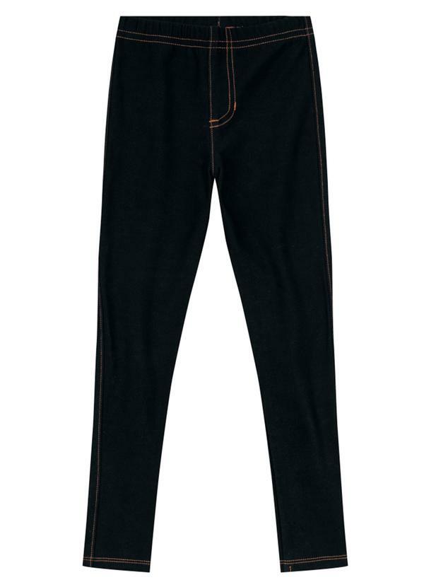 Brandili - Calça Legging em Cotton Jeans Infantil Preto