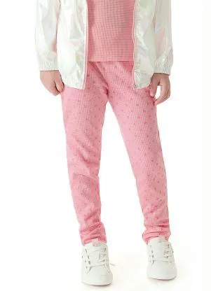 Up Baby - Calça Legging em Jacquard Rosa - UP BABY