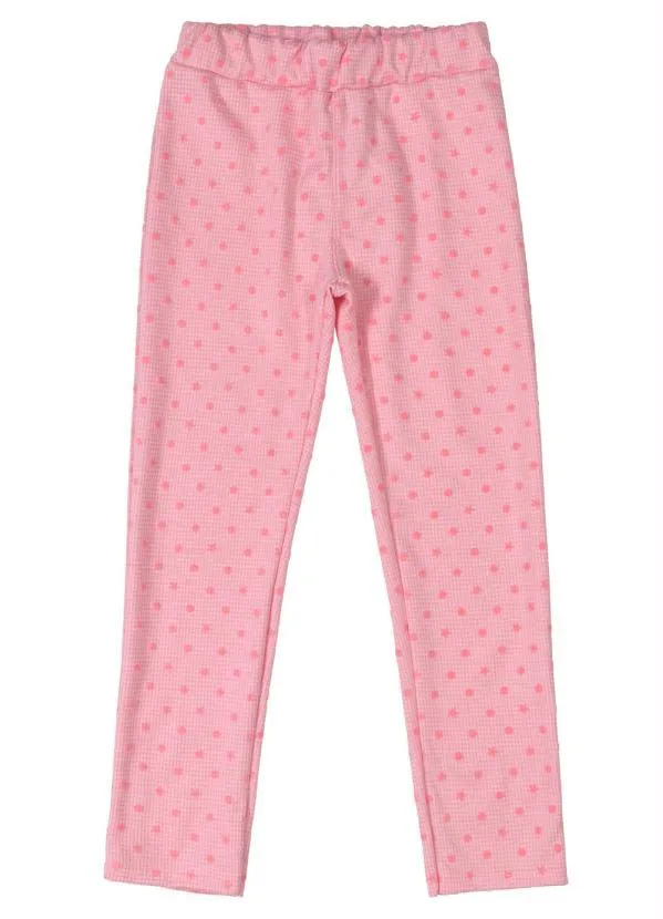 Up Baby - Calça Legging em Jacquard Rosa 3