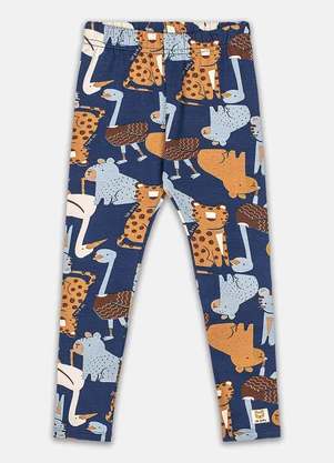 Up Baby - Calça Legging Estampada Cotton Azul - UP BABY