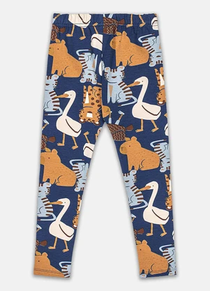 Up Baby - Calça Legging Estampada Cotton Azul - UP BABY
