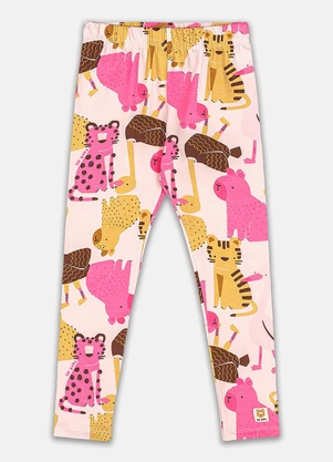 Up Baby - Calça Legging Estampada Cotton Rosa - UP BABY