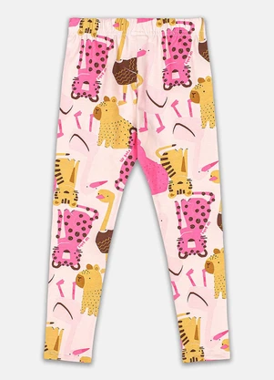 Up Baby - Calça Legging Estampada Cotton Rosa - UP BABY
