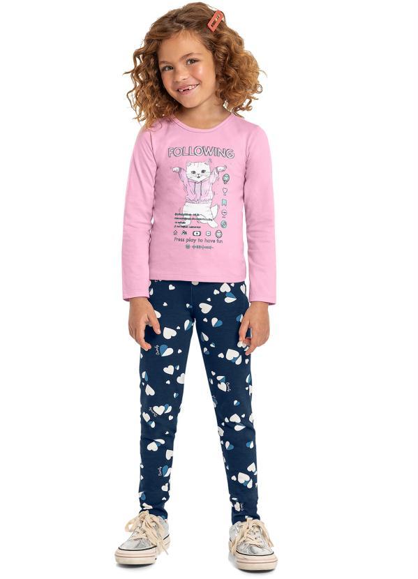 Quimby - Calça Legging Estampada Infantil Azul 2