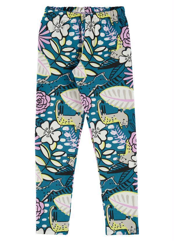 Quimby - Calça Legging Estampada Infantil Azul
