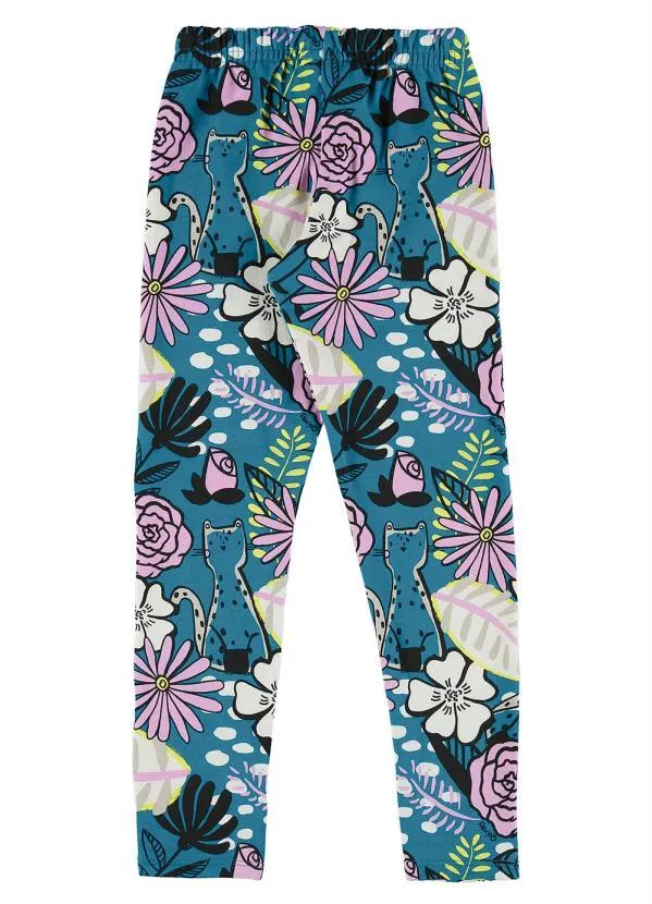 Quimby - Calça Legging Estampada Infantil Azul 2