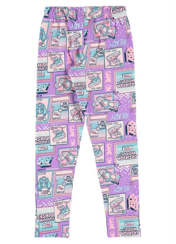 Quimby - Calça Legging Estampada Infantil Rosa 2