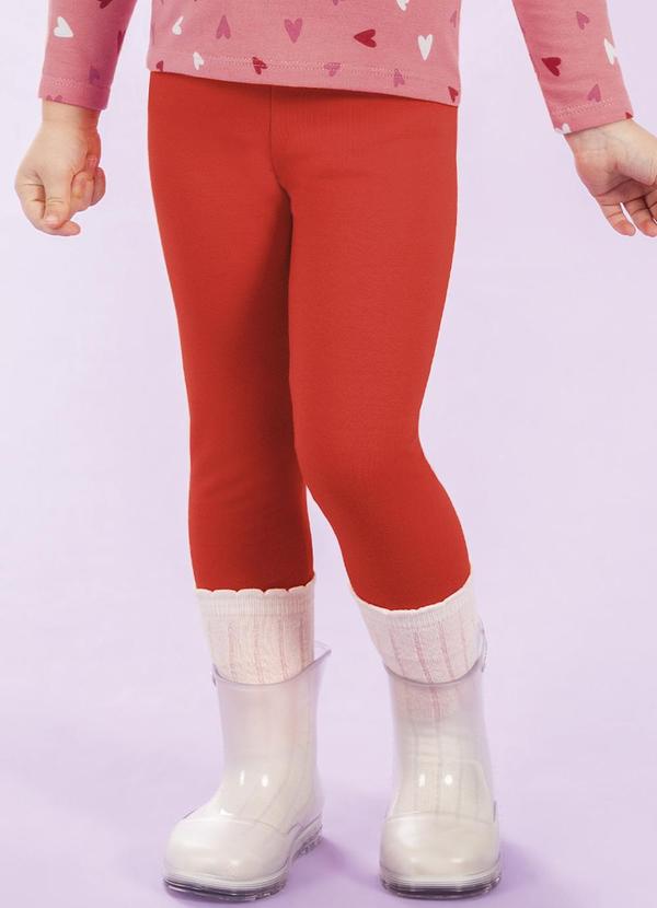 Cativa Kids - Calça Legging Feminina em Peluciada Laranja