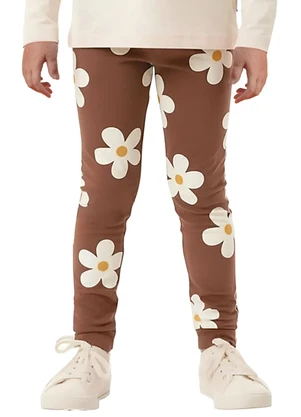 Malwee Kids - Calça Legging Floral Marrom - MALWEE KIDS
