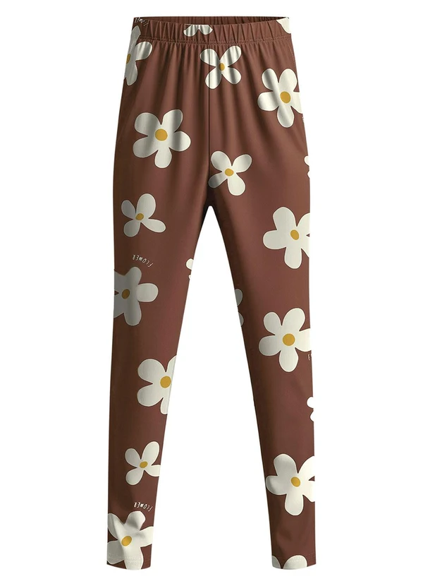 Malwee Kids - Calça Legging Floral Marrom 3