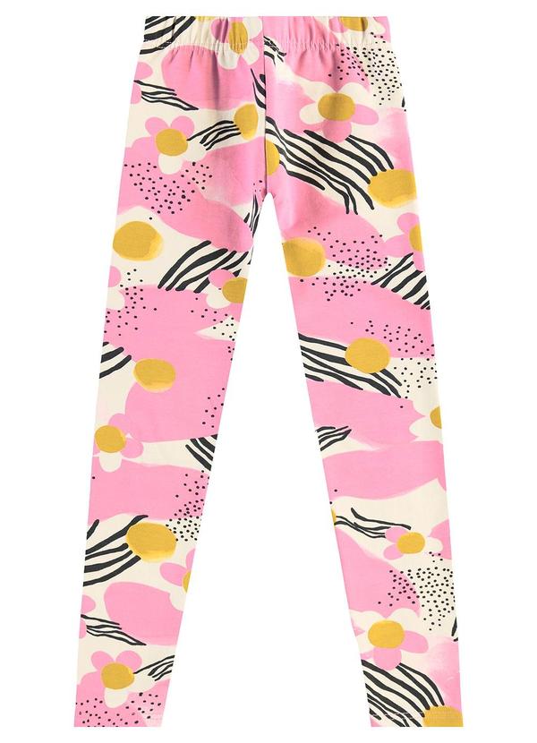 Malwee Kids - Calça Legging Floral Menina Rosa