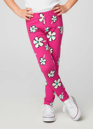 Malwee Kids - Calça Legging Floral Rosa Magenta - MALWEE KIDS