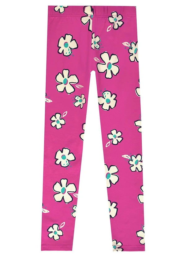 Malwee Kids - Calça Legging Floral Rosa Magenta 4
