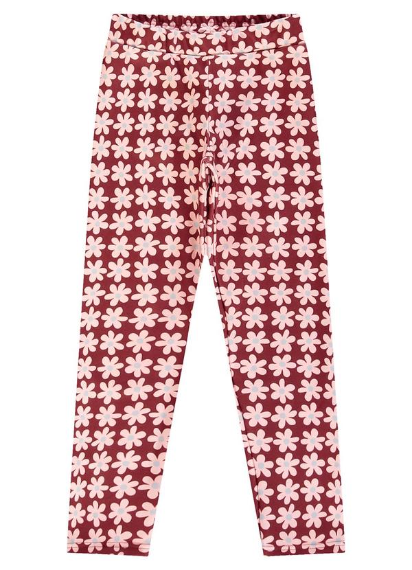 Carinhoso - Calça Legging Floral Soft Vermelho