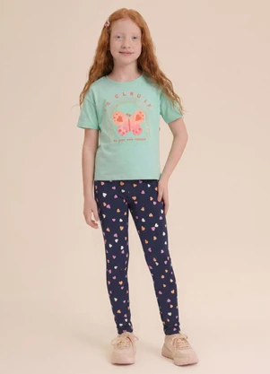 Brandili - Calça Legging Infantil Borboletas Azul - BRANDILI