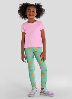 Brandili - Calça Legging Infantil Borboletas Verde - BRANDILI