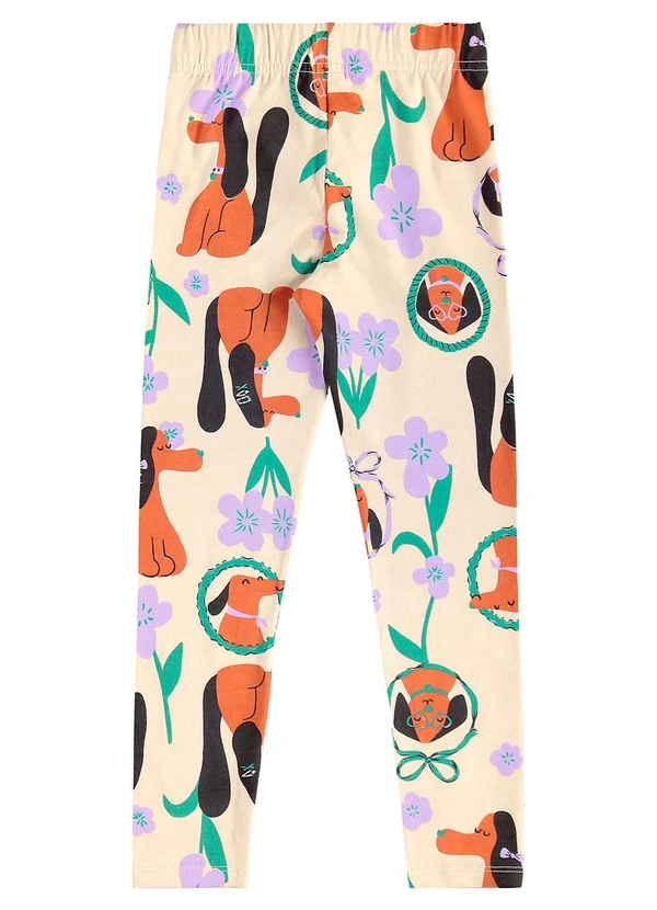 Bee Loop - Calça Legging Infantil em Cotton Branco 2