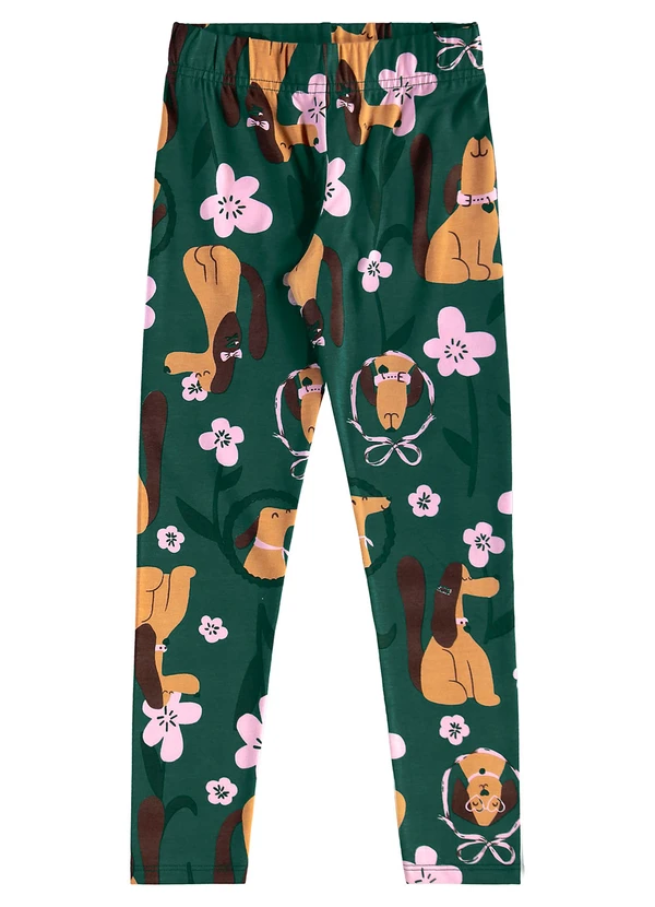 Bee Loop - Calça Legging Infantil em Cotton Verde 3