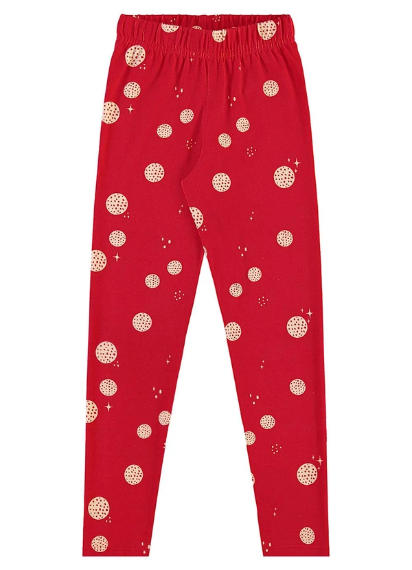 Bee Loop - Calça Legging Infantil em Cotton Vermelho 1