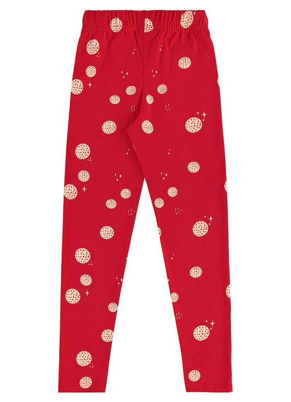 Bee Loop - Calça Legging Infantil em Cotton Vermelho 2