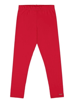 Quimby - Calça Legging Infantil em Cotton Vermelho - QUIMBY