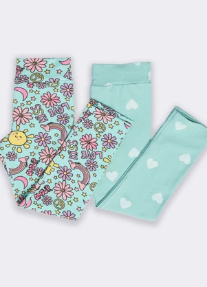 Torra - Calça Legging Infantil Estampas Sortidas Verde - TORRA