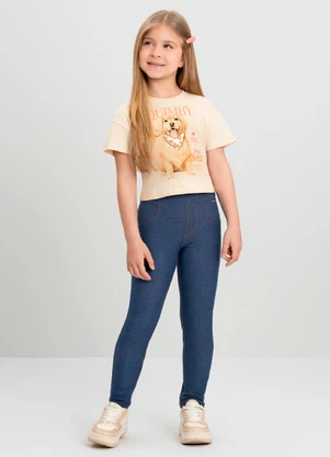 Calça Legging Infantil Jeans Quimby Azul - QUIMBY