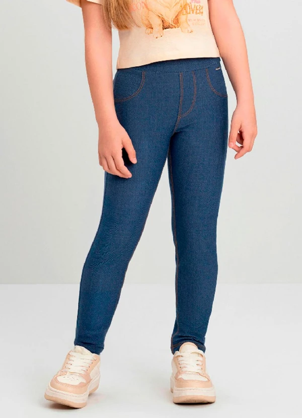 Quimby - Calça Legging Infantil Jeans Quimby Azul