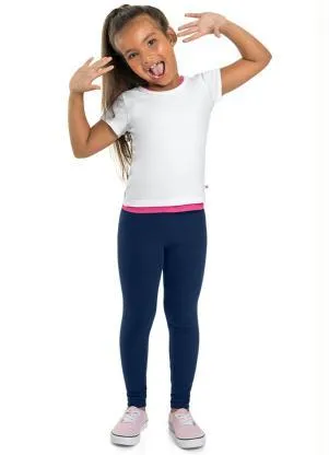 Brandili - Calça Legging Infantil Menina Azul - BRANDILI
