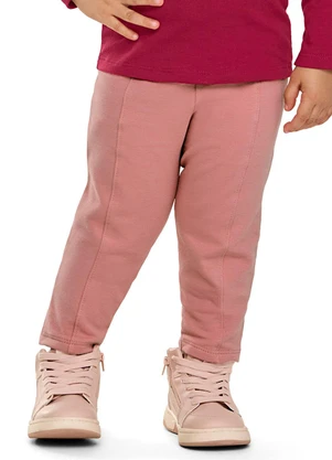Elian - Calça Legging Infantil Menina com Recorte Rosa - ELIAN