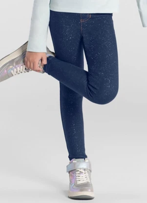 Brandili - Calça Legging Infantil Menina em Cotton Azul - BRANDILI