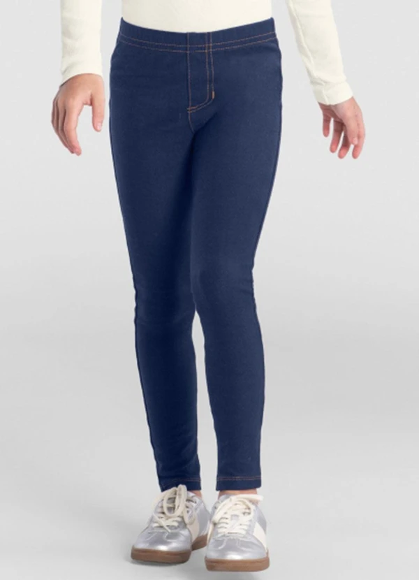 Brandili - Calça Legging Infantil Menina em Cotton Azul
