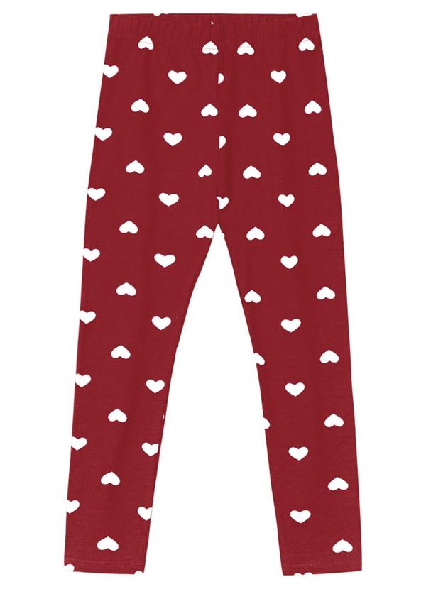 Brandili - Calça Legging Infantil Menina em Cotton Vermelho
