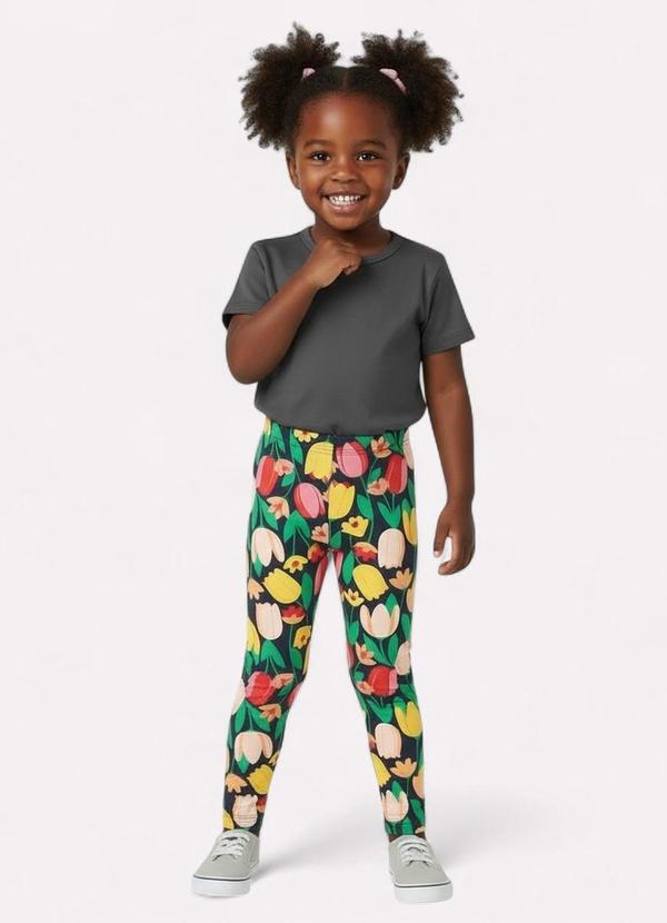 Kyly - Calça Legging Infantil Menina Estampado Azul