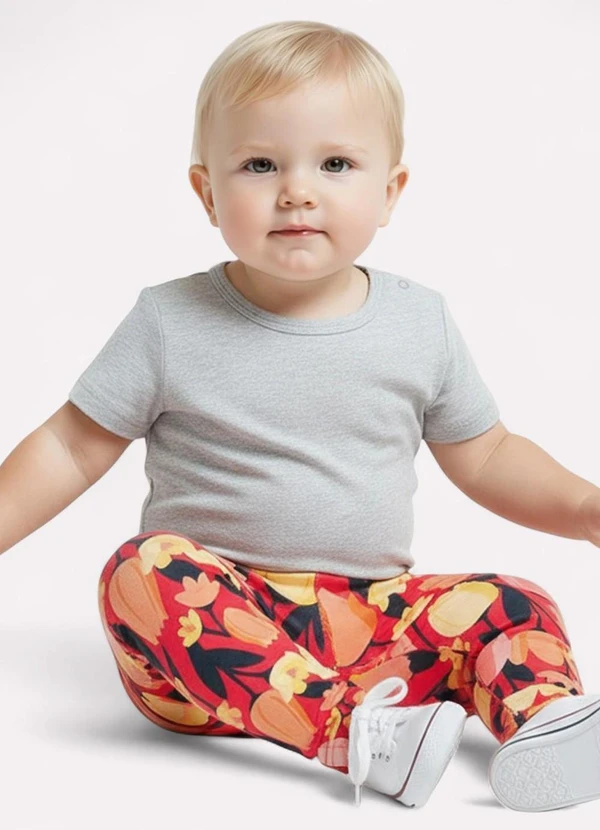 Kyly - Calça Legging Infantil Menina Estampado Vermelho