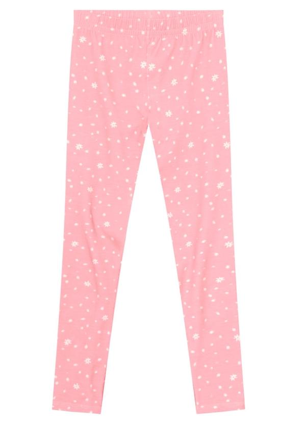Brandili - Calça Legging Infantil Menina Florida Rosa