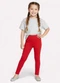 Kyly - Calça Legging Infantil Menina Lisa Laranja - variação: Vermelho