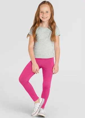Brandili - Calça Legging Infantil Menina Rosa - BRANDILI