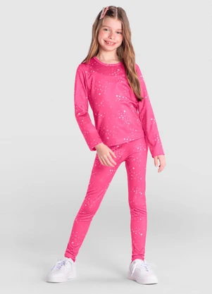 Brandili - Calça Legging Infantil Menina Rosa - BRANDILI