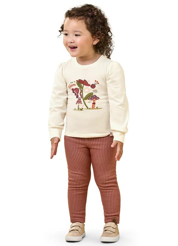 Elian - Calça Legging Infantil Menina Texturizada Marrom 2