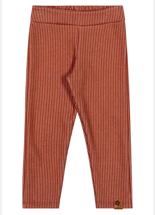 Elian - Calça Legging Infantil Menina Texturizada Marrom 3