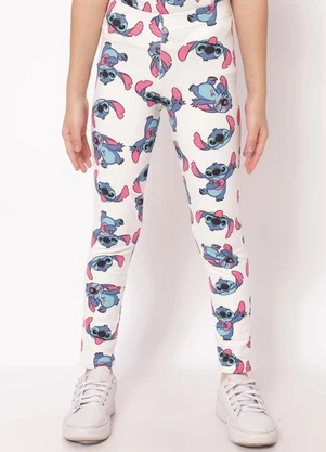Torra - Calça Legging Infantil Stitch Off White - TORRA