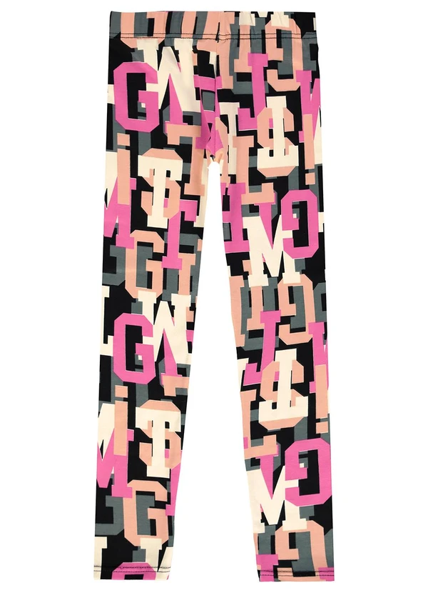 Malwee Kids - Calça Legging Letras Salmão